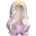 Long Messy Wavy Beach Hair In Blonde with purple 