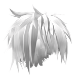 long messy white emo hair