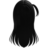 long pretty anime hair with pigtail in black
