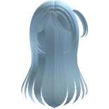 long pretty anime hair with pigtail in light blue