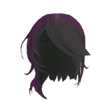 Long Purple to Black Side Swept Shaded Hair