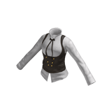 long sleeve shirt + buttoned vest with pockets