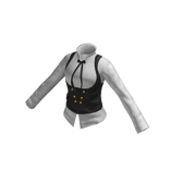 long sleeve shirt + buttoned vest with pockets