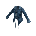 Long Sleeve Tied Work Shirt Blue Denim