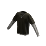 Long Sleeve Two Layer Dog Tag Tee Shirt Green /