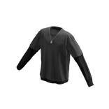 Long Sleeve Two Layer Dog Tag Tee Shirt Grey