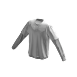 Long Sleeve Two Layer Dog Tag Tee Shirt White
