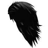 Long Slicked Back Messy Anime Boy Hair (Black)