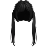 long split hime doll pigtails in black