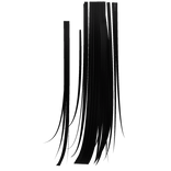 Long straight black emo gothic hair extension