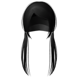 long straight wispy scene horror pigtails black