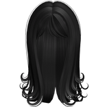 long swirly curly vamp haircut bangs black