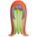 Long Swooped Rainbow Pony Hair
