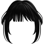 Long Wavy Bangs in Black