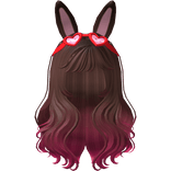 Long Wavy Heart Eyes Brown Pink Gradient Hair