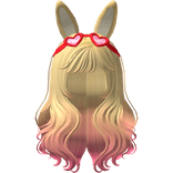 Long Wavy Heart Eyes Yellow Pink Gradient Hair