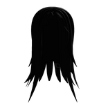 long wispy wolfcut in black