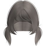 ノ♡ loose emo mini pigtails in ash