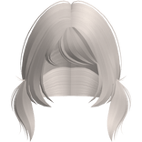 ノ♡ loose emo mini pigtails in light ash