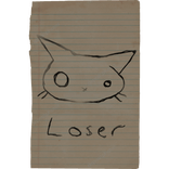 Loser Cat Sad Note Drawing