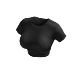 ♥ crop baddie plain black t-shirt