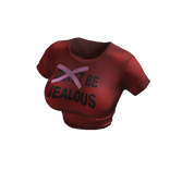 ♥ y2k red ''dont be jealous'' graphic t-shirt