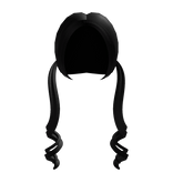 ୨୧ low curly pigtails in black