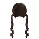 ୨୧ low curly pigtails in brown