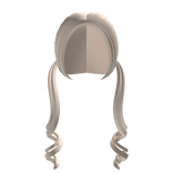 ୨୧ low curly pigtails in pastel blonde