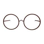 🔴 [LOW] Cute Round Glasses Brown 