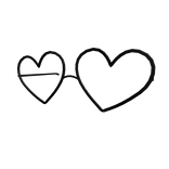 Low Heart Shaped Glasses Black