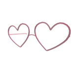 Low Heart Shaped Glasses Pink