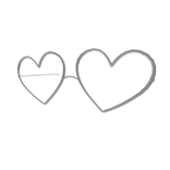 Low Heart Shaped Glasses White