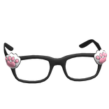 Low Kitty White Paw Glasses in Black Cute Girly ♡