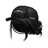 Low Messy Bun w/ Black Cap (Black)