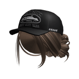 Low Messy Bun w/ Black Cap (Brown)