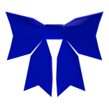 low poly blue bow
