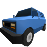 Low Poly Blue Van