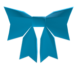 Low poly cyan bow