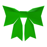 low poly lime green bow