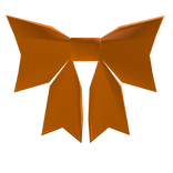 low poly orange bow