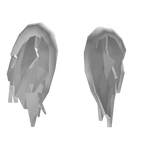 low poly peeking angel head wings 