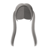 ꒰ ♡ Low Straight Pigtails in Ash