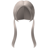 Low Straight Pigtails in Ash Blonde