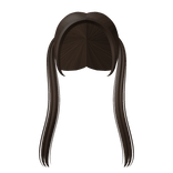 ꒰ ♡ Low Straight Pigtails in Brown