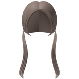 Low Straight Pigtails in Dust Brown