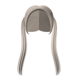 ꒰ ♡ Low Straight Pigtails in Platinum