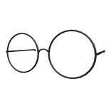 Low Thin Round Glasses Black