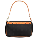 Luxury Louis Purse Black Leather Girl Side Handbag