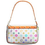 Luxury Louis Purse White Leather Girl Side Handbag